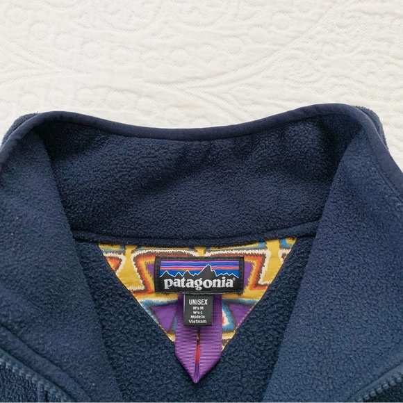 RARE🔥 Patagonia Unisex‎ Synchilla Fleece Anorak Pullover, New Navy / Aztec - Picture 6 of 6